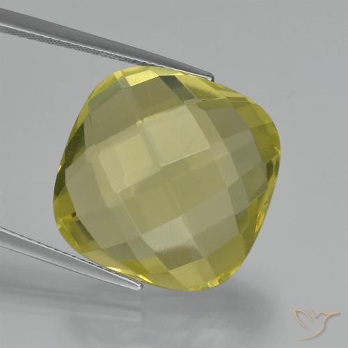 27.42ct 자연스러운 연노랑 석영, 방석, VVS-VS