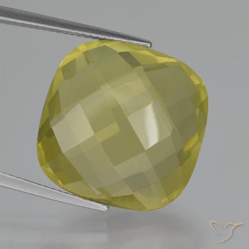 27.69ct 자연스러운 연노랑 석영, 방석, VVS-VS