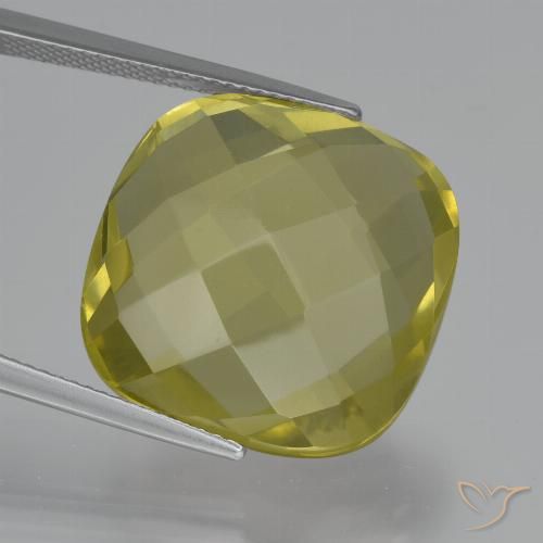 27.26ct 자연스러운 연노랑 석영, 방석, VVS-VS