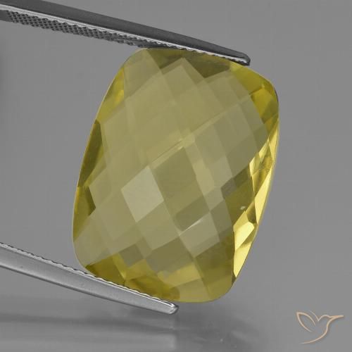 14.69ct 자연스러운 연노랑 석영, 방석, VVS