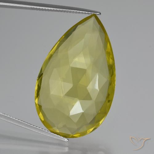 47.98ct 자연스러운 파인애플 옐로우 석영, 배 모양, VVS