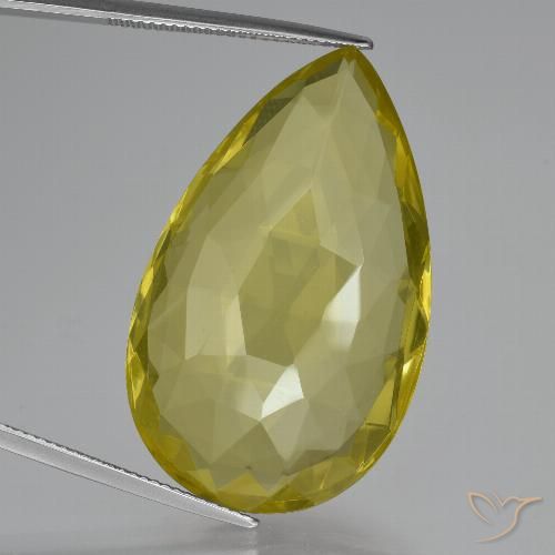 54.86ct 자연스러운 파인애플 옐로우 석영, 배 모양, VVS-VS