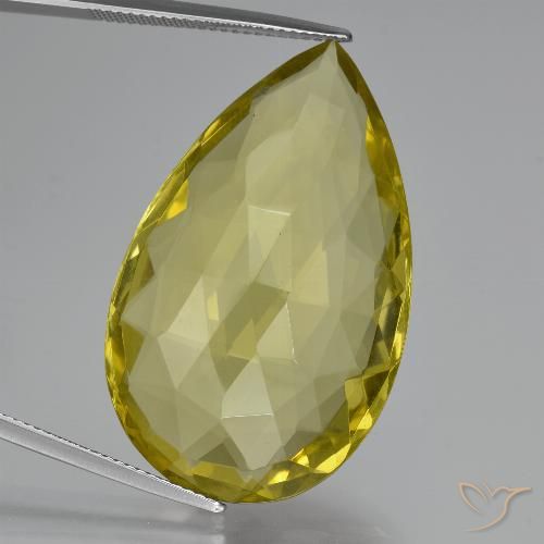 48.88ct 자연스러운 파인애플 옐로우 석영, 배 모양, VVS-VS