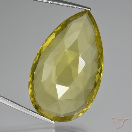51.54ct 자연스러운 파인애플 옐로우 석영, 배 모양, VVS-VS