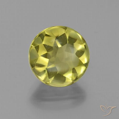 3.87캐럿 천연 연한 녹황색 석영, 라운드 컷, 투명한