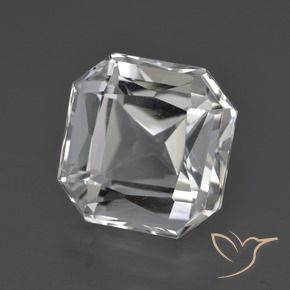11.26캐럿 천연 클리어 화이트 쿼츠, 에메랄드 컷, 13.1×12.8 mm, VVS