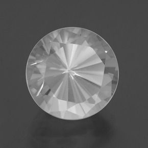 6.13캐럿 천연 화이트 쿼츠, 라운드 컷, 11.87 mm, VVS