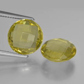 캐럿 천연 레몬 쿼츠 보석, 라운드 컷, 11.96 mm, VVS-VS