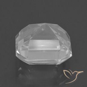 8.72캐럿 천연 클리어 화이트 쿼츠, 에메랄드 컷, 12.4×12.3 mm, VVS
