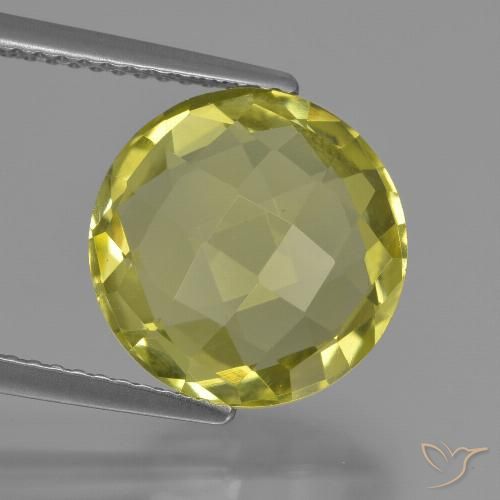 5.31캐럿 천연 옥수수 노란색 쿼츠, 라운드 컷, 11.96 mm, VVS-VS