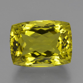 22.65캐럿 천연 레몬 쿼츠, 쿠션 컷, 19.1×14.3 mm, VVS