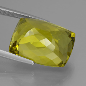 22.65캐럿 천연 레몬 쿼츠, 쿠션 컷, 19.1×14.3 mm, VVS