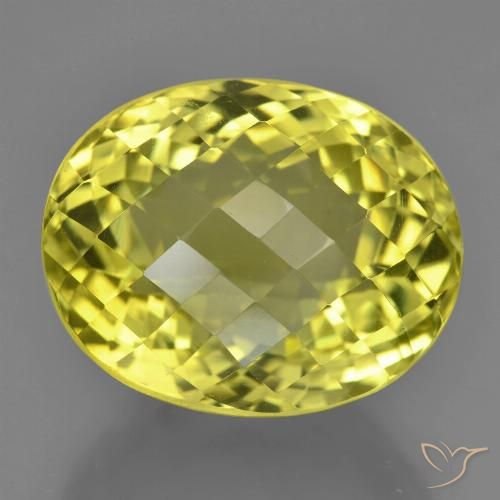 22.75ct 자연스러운 강렬한 노란색 석영, 타원형, VVS-VS