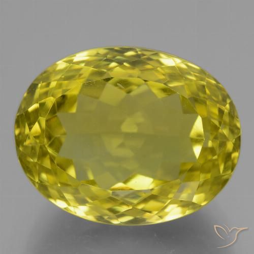 21.76ct 자연스러운 옥수수 노란색 석영, 타원형, VVS