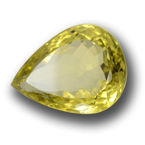 17.50캐럿 천연 레몬 쿼츠, 배 모양, 20.1×15.2 mm, VVS