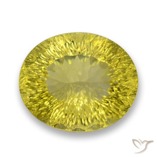 41.57ct 자연스러운 연노랑 석영, 타원형, VVS
