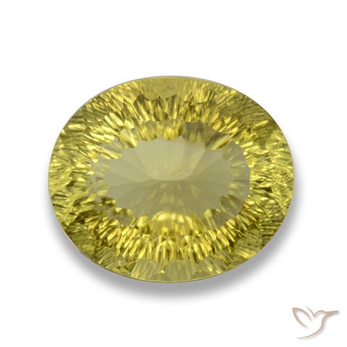 30.65ct 자연스러운 파인애플 옐로우 석영, 타원형, VVS