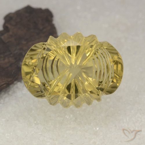 14.86ct 자연스러운 미디엄 골드 석영, 타원형, 투명한