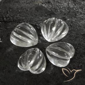 6.22캐럿 천연 클리어 화이트 석영 보석, 하트 모양, 투명한