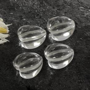 6.30캐럿 천연 하얀색 석영 보석, 하트 모양, 투명한