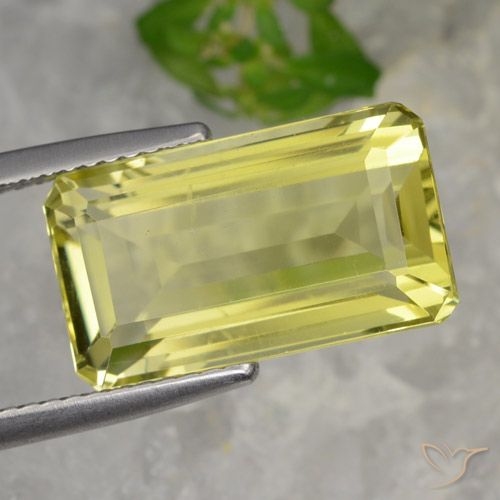 8.23ct 자연스러운 연노랑 석영, 에메랄드 컷, VVS-VS
