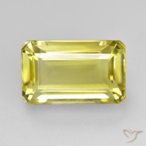 6.62ct 자연스러운 연노랑 석영, 에메랄드 컷, VS