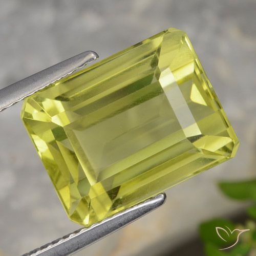 9.99ct 자연스러운 연노랑 석영, 에메랄드 컷, VVS-VS