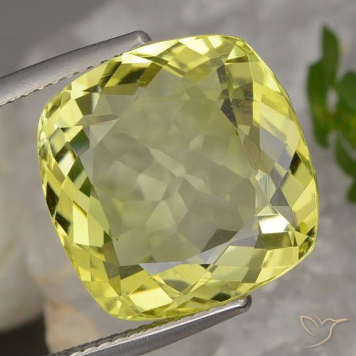 14.34ct 자연스러운 연노랑 석영, 방석, VVS