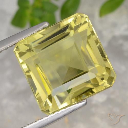 8.55ct 자연스러운 연노랑 석영, 에메랄드 컷, VVS-VS