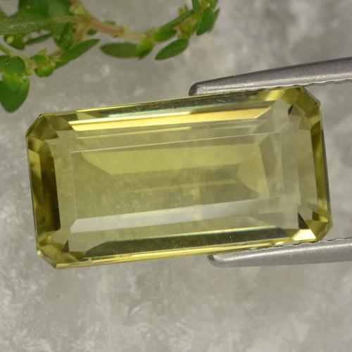 6.20ct 자연스러운 흙빛 노란색 석영, 에메랄드 컷, VVS-VS