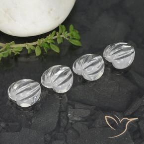 6.44캐럿 천연 클리어 화이트 석영 보석, 하트 모양, 투명한