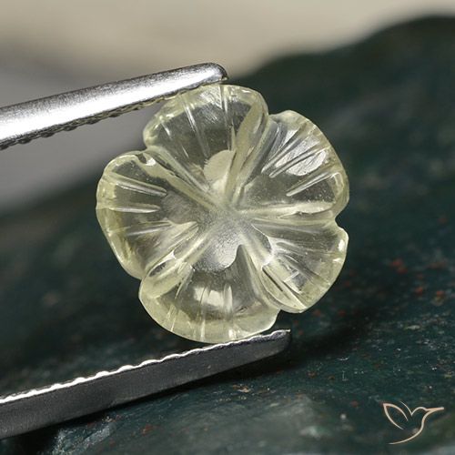 1.83ct 자연스러운 연노랑 석영, 플라워 컷, 투명한