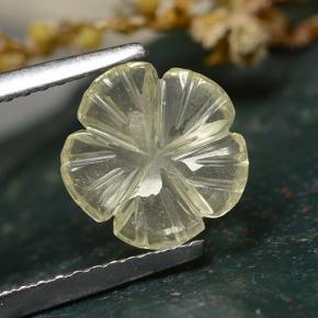 0.96캐럿 천연 레몬 쿼츠, 플라워 컷, 8.7×8.5 mm, 투명한