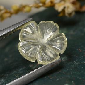 0.96캐럿 천연 레몬 쿼츠, 플라워 컷, 8.7×8.5 mm, 투명한