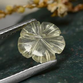 0.96캐럿 천연 레몬 쿼츠, 플라워 컷, 8.7×8.5 mm, 투명한