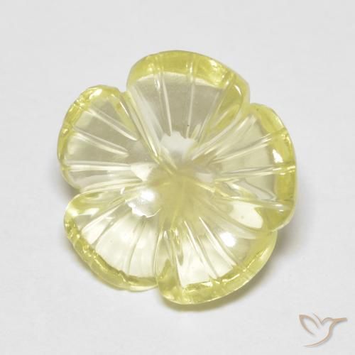 3.80캐럿 천연 Medium Light-Yellow 석영, 플라워 컷, 투명한