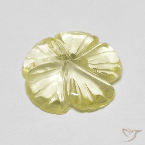 3.80캐럿 천연 Medium Light-Yellow 석영, 플라워 컷, 투명한