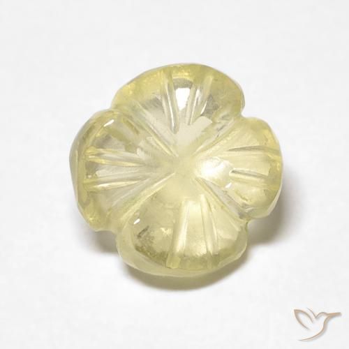 1.89ct 자연스러운 연노랑 석영, 플라워 컷, 투명한