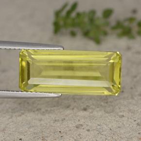 8.95캐럿 천연 레몬 쿼츠, 에메랄드 컷, 18.9×8.1 mm, VVS-VS