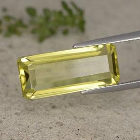 8.95캐럿 천연 레몬 쿼츠, 에메랄드 컷, 18.9×8.1 mm, VVS-VS