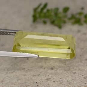 8.95캐럿 천연 레몬 쿼츠, 에메랄드 컷, 18.9×8.1 mm, VVS-VS