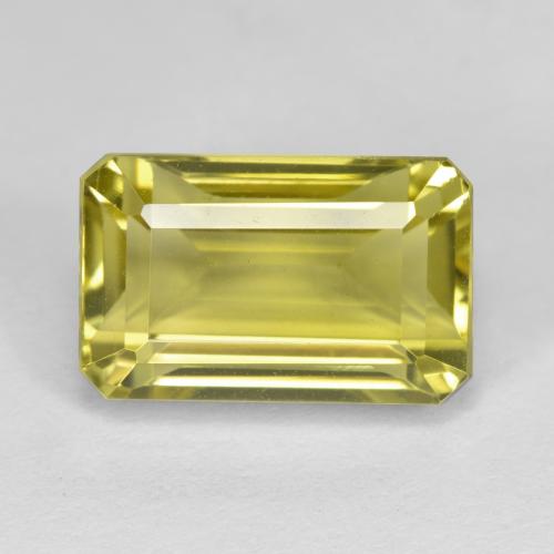 6.77캐럿 천연 미디엄 옐로우 쿼츠, 에메랄드 컷, 13×8.2 mm, VVS-VS