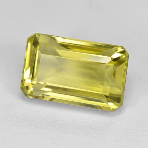 6.77캐럿 천연 미디엄 옐로우 쿼츠, 에메랄드 컷, 13×8.2 mm, VVS-VS