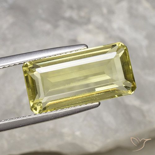 8.03ct 자연스러운 파인애플 옐로우 석영, 에메랄드 컷, VVS-VS