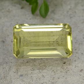 6.60캐럿 천연 미디엄 옐로우 쿼츠, 에메랄드 컷, 14.1×8.3 mm, VVS-VS