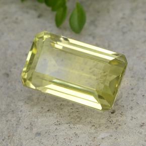 6.60캐럿 천연 미디엄 옐로우 쿼츠, 에메랄드 컷, 14.1×8.3 mm, VVS-VS