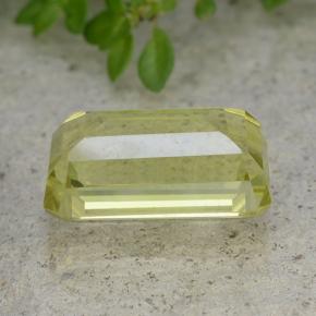 6.60캐럿 천연 미디엄 옐로우 쿼츠, 에메랄드 컷, 14.1×8.3 mm, VVS-VS