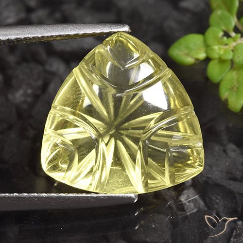 9.06ct 자연스러운 연노랑 석영, 일조, 투명한