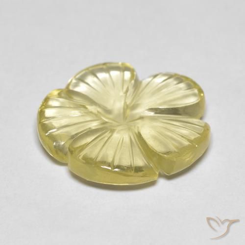5.90캐럿 천연 Medium Light-Yellow 석영, 플라워 컷, 투명한