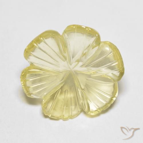 5.82ct 자연스러운 연노랑 석영, 플라워 컷, 투명한